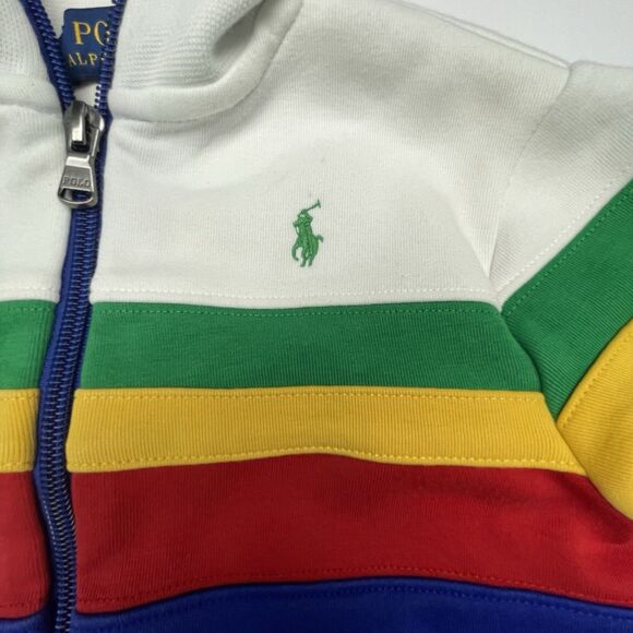 Polo Ralph Lauren Jacket Full Zip Blue Red Yellow Green White Toddler Boy 3T - Picture 4 of 9